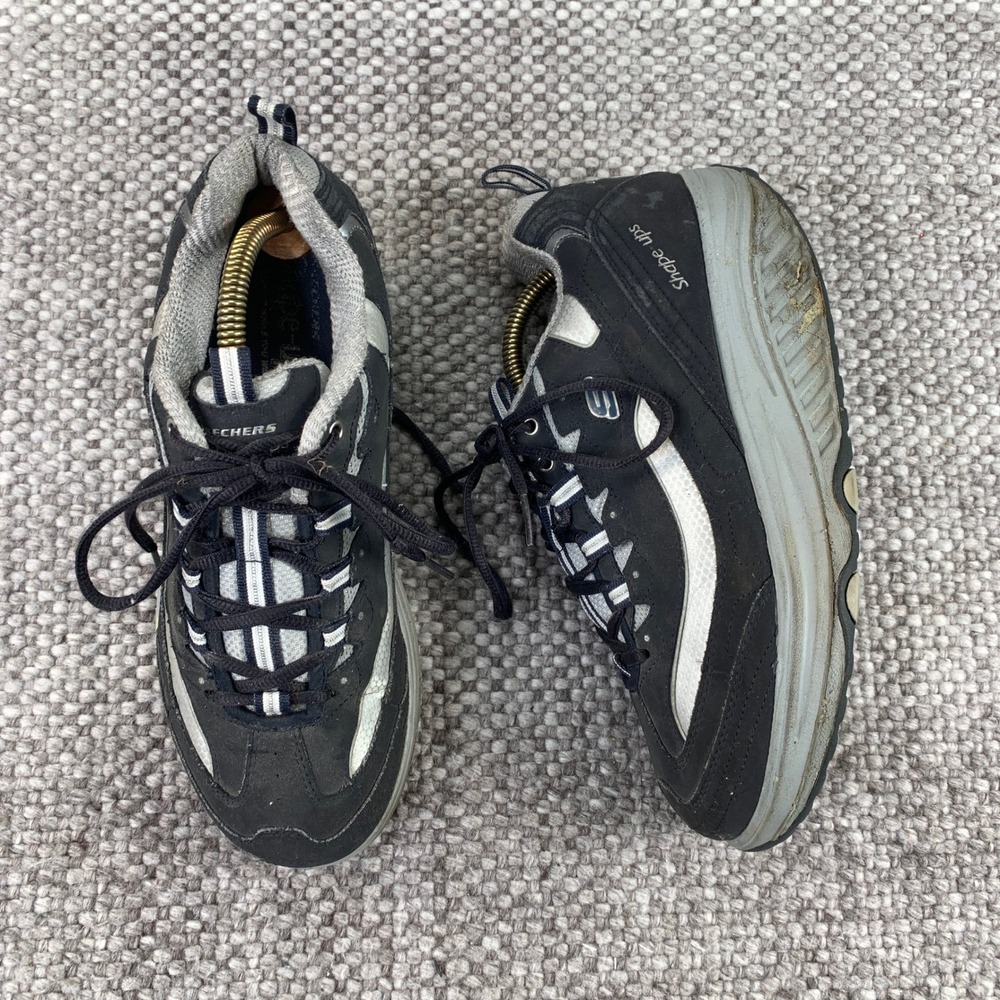 Skechers Shape-ups Sneakers Womens 9 Navy Blue Silver Rocker Bottom SN 11800